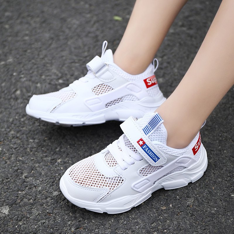Children's shoes white shoes 2021 summer new children's shoes soft sole boys single-layer mesh panel shoes girls casual white shoes